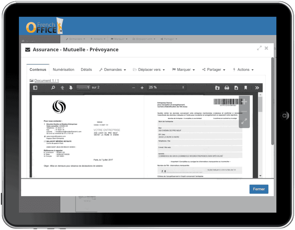 Chaque numérisation du courrier est disponible en ligne, sur l'espace client